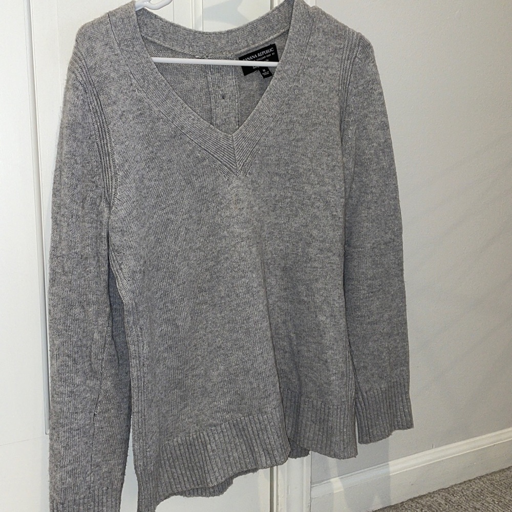 Gray Banana Republic Sweater with Button Back
